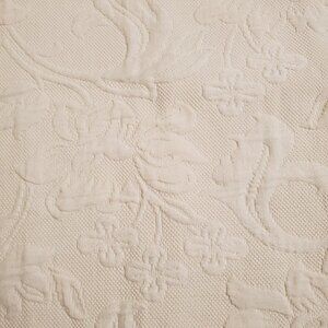 Matelasse Artiste Standard Sham 21"x27" Ivory Floral Botanica Portugal C…